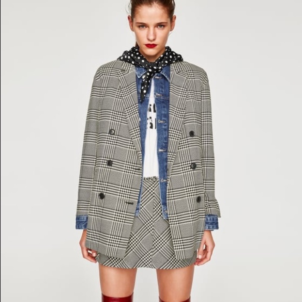 Zara check skirt